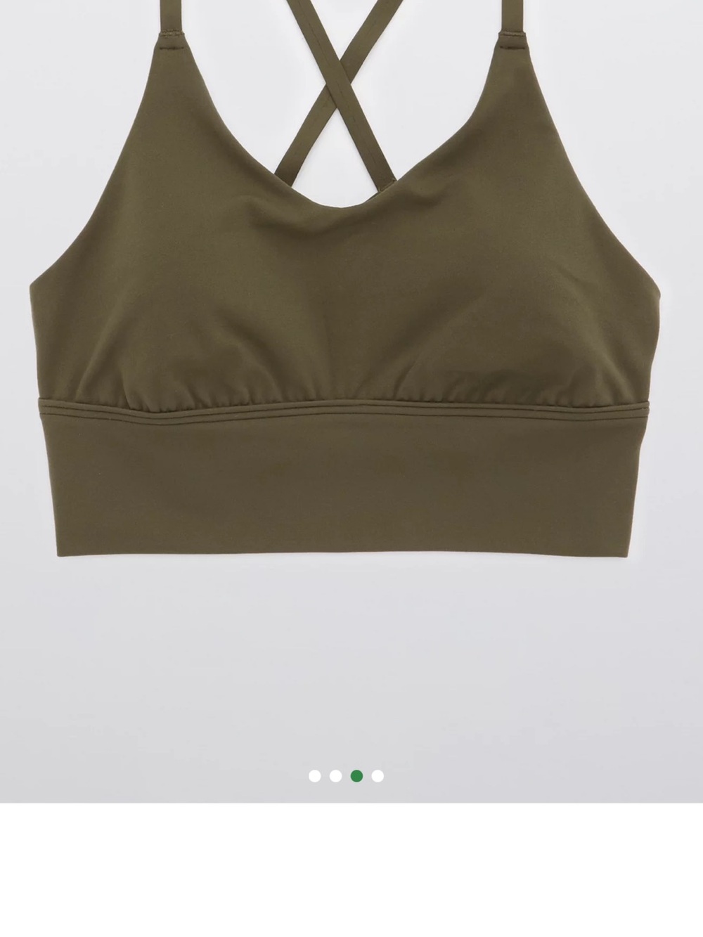 aerie Olive Crossback Sports Bra